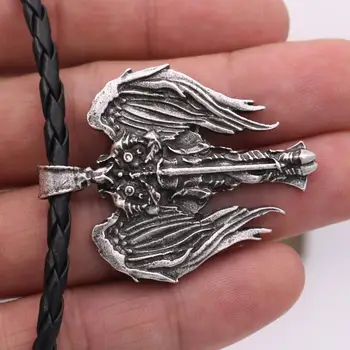 Viking Odin Talisman Nakit Celt Križ Meč Moških Ogrlica Irski Z Angel Krila Nadangel Zaščitil Obesek
