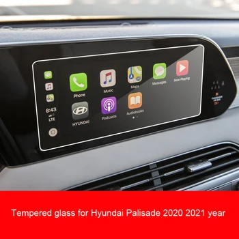 Kaljeno Steklo Zaščitno folijo za Hyundai 2020 Hridina Kona Sonata DN8 GPS Navigacijski Zaslon Jekla Nadzorni LCD Zaslon