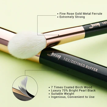 Jessup Rose Zlata /Črna Strokovno Ličila Ščetke Nastavite Make up Krtačo Orodja komplet Fundacija za Prah Ščetke naravnih, sintetičnih las