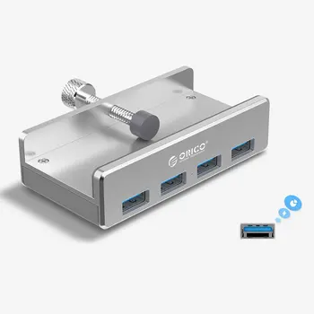 ORICO MH4PU Aluminija 4 Ports USB 3.0 Posnetka-type tocka Za Namizni Prenosni računalnik Posnetek Območju 10-32mm S 150 cm Datum Kabel darilni paket