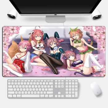 Velika Anime Dekle Na Quintessential Quintuplets MousePad Igralec Otaku Kawaii XL Mouse Pad Risanka 60x30cm Računalniška Tipkovnica Mat