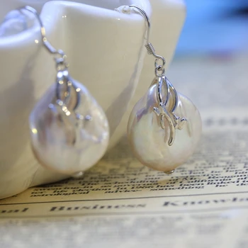 BaroqueOnly baročno naravnih sladkovodnih pearl obesek ogrlica AAA Cirkon Nakit 17-19 mm 925 srebra sterling 2019 nov prihod