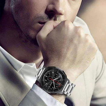 46mm 42mm za Samsung Prestavi S3 Meje Galaxy Watch Aktivno 22 cm Traku 22 mm/20 mm Watchband Film+orodje+watch Band iz Nerjavečega Jekla