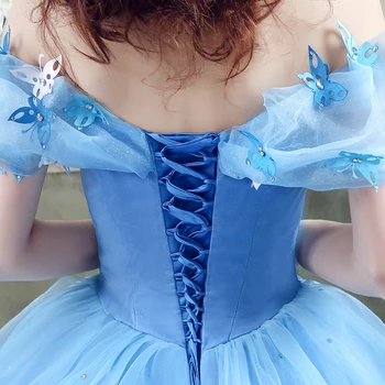 2019 Pepelka Poročna Obleka Modra Poročne Obleke Skp Rokavi Princesa Vestido De Novia Poročne Poročni Obleki Haljo De Žogo Obleke