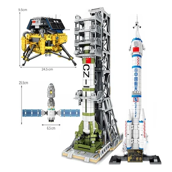 Vesoljske Postaje Raketa Lunar Lander vesoljsko Ladjo Space Shuttle Ladjo Številke gradniki Tehnika Mesto Opeke Igrača za Otroke Darilo
