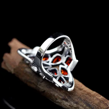 BOCAI pravi S925 sterling srebrni nakit z vrhunsko obliko podolgovat Granat obroč za Ženske modni lady obroč ženska srebrni prstan