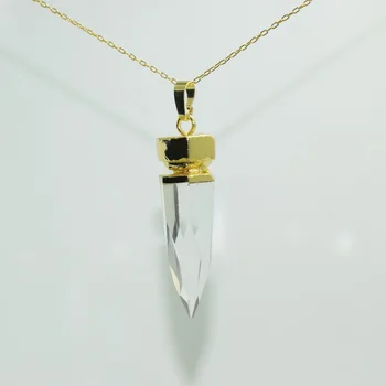 1pc Priljubljen Nakit Naravni kamen puščico čar obesek verige ogrlica predpisovanjem jasno, kristalno quartz obesek za ženske ogrlica
