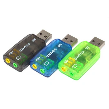 100 kozarcev/veliko 3D Avdio USB Zunanjo USB Zvočno Kartico Adapter 5.1 Kanalni Zvok Strokovno Mikrofon 3,5 mm Vmesnik De Avdio