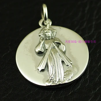 Jezus se strinjali z Virgin kip 925 sterling srebro Tajski srebrni obeski za moški in ženska