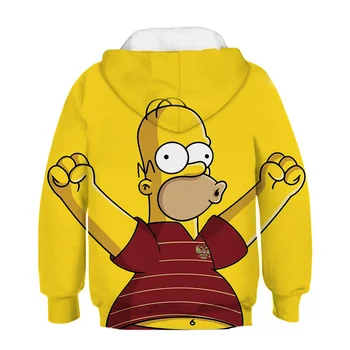 Smešno Homer Simpson Družino 3D, Anime Otroci Hoodie Otrok Tiskane 3D Hoodies Majica Fantje Dekleta z Dolgimi Rokavi Otroci Hip Hop Coats