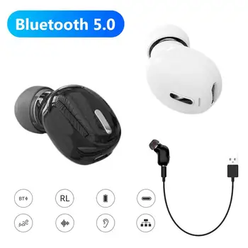 Mini Airdots TWS Bluetooth Slušalke Bas Stereo Gumb Nadzor Brezžična tehnologija Bluetooth 5.0 Slušalke Čepkov Glasbe Z Mic Enem ušesu