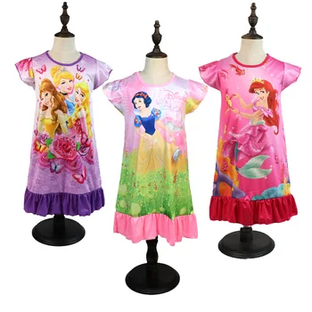 Disney risanke nova moda dekleta Zamrznjene princesa obleko kratka sleeved poletje doma otroke krilo nightdress