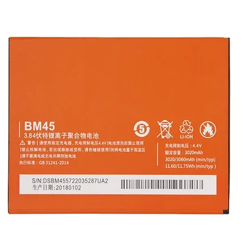 Original antirr BM45 Mobilnega Telefona Baterije Za Xiaomi Redmi Opomba 2 Hongmi Note2 Zamenjava Baterije Pravi Zmogljivosti 3020mAh