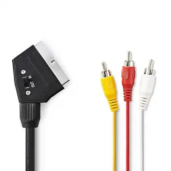 Kabel SCART RCA conmutable 2 M Negro