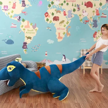 Pliš Dinozaver Polnjene Lutka Mehko Dinozaver Igrača Plushie Živali Dino Igrača Otroci Huggable Darilo Za Rojstni Dan Temno Modra/Zelena 4 Velikosti