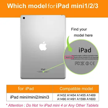 360 Stopinj Vrtljivo PU Usnja Flip Cover Ohišje Za iPad Mini 1 2 3 Stojalo Držalo Primerih Pametnih Tablet Primeru A1432 A1454 A1600 A1490