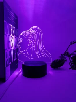 3D Noč Svetlobe Pevka Ariana Grande Darilo za Ljubitelje Spalnica Dekor Svetlobe Led Touch Senzor Barva Spreminja, delovno Mizo Lučka Slaven