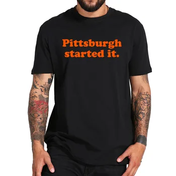 Pittsburgh Začeli T Shirt ne smemo Nikoli Pozabiti Nogometni Navijači TShirt Pismo Tiskanja EU Velikost Bombaž Udobno Vrhovi