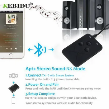 Kebidu 2 v 1 Bluetooth 4.2 Oddajnik Brezžični Zvočni Adapter 3,5 mm Mini TV-Sprejemnik, Stereo Zvok Glasbe Adapter za TV za Domačo
