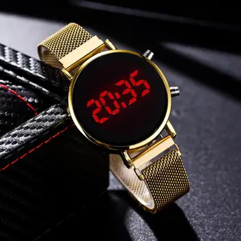 2020 LED Magnetni Zlitine Trak Quartz Elektronski Ženski Watch Moda za Ženske Divje Razkošje Rose Zlata Ženske Ure reloj dama
