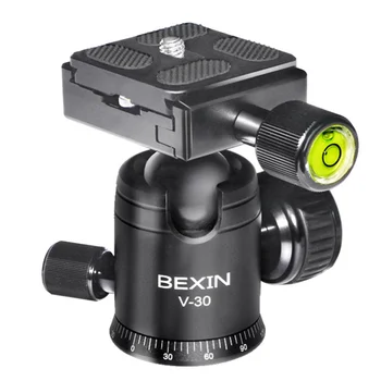 Bexin V-30 360-Stopinjski Vrtečih Prenosni Mini Kamera Video Žogo Z Glavo Stojala 1/4 palca Navojni Hitro Spustite Ploščo Za Manf