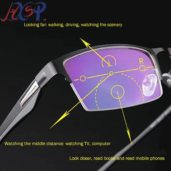 Presbyopic očala moški inteligentni multi poudarek postopno presbyopic inteligentni zoom daleč v bližini dvojni namen modra svetloba dokaz