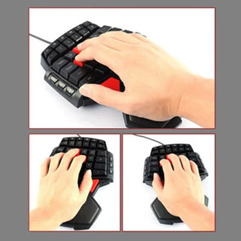 Prenosni Mini Gaming Tipkovnica z Eno roko 47-Tipke Žično Gaming Tipkovnica teclado mecanico Dvojno Prostor USB Tipkovnica clavier igralec