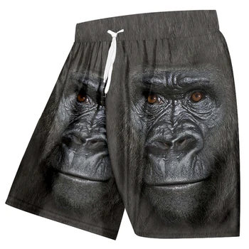 UJWI 2019, za Moške Hlače Plaži 3D Tiskanih Živali Opica, Orangutan Moda Smešno Design kratke Hlače Moški Poletje