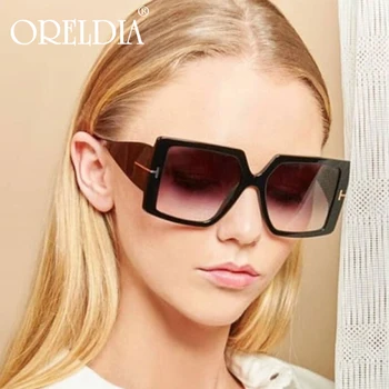 Moda Kvadratnih Prevelik Očala sončna Očala Moških In Žensk Leopard Gradient Barvne sončna Očala Retro Pripomočki Očala Hot UV400