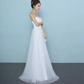 Popodion poročno obleko brez naramnic preprost til nevesta obleko poročni obleki plaži vestido de noiva WED90506