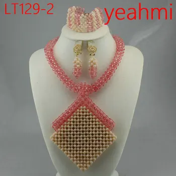 Nakit sklopov za afriške ženske, modni nakit sklopov zlato nastavi velika ogrlica afriške kroglice nakit set LT129-1