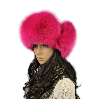 Pozimi naravnih lisica krzno, kape resnično lisica krzno klobuk, ki je moda za ženske, pokrivala