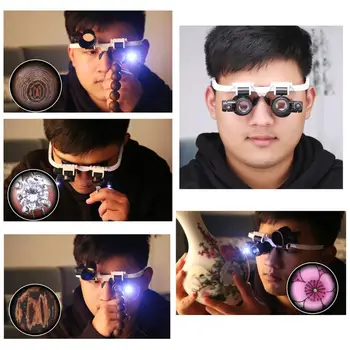 8x15×23 Povečevalno Steklo Očal Zlatar Watchmaker z LED Luči Povečevalno Steklo Branje LED Povečevalno Steklo Očal