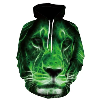 Nove živali-print pulover s kapuco za moške 3d pulover s kapuco znamke majica jakno premium puloverju stilsko trenirko dve tiger ulica coats