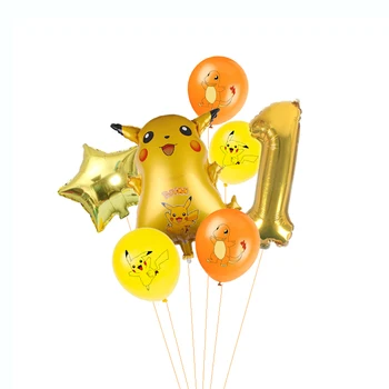7 kos Pokemon Pikachu Jenny Želva Aluminija balon Latex balon Otrok rojstni dan dekoracijo Balon dekoracijo igrača