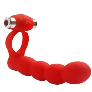 7 Frekvenca Dvojno penetracijo Analni Vibrator za moške Butt plug Klitoris stimulator Spolnih igrač za žensko Anillo vibrador Cockring