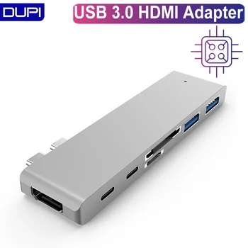 Usb tip c središče za hdmi, USB 3.0, HDMI Adapter Dock 4K Dock Adapter 3A PD hitro polnjenje za APPLE MacBook Splitter Vrata Tip C HUB