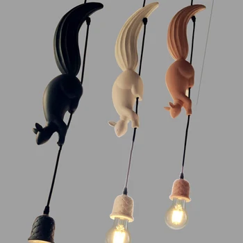 Veverica Plezanje Obesek Lučka Za Otroke, Soba Visi Doma Svetlobe Dekoracijo Nordijska Luč Deco Chambre Bebe Srčkan Živali Napeljave