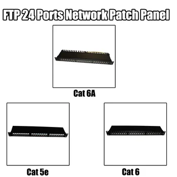 24 Vrata FTP Cat 6A/Cat 6/Cat 5e oklopljen Omrežni priključni Plošči 1U Višina Fluke Minilo Rack Vgrajena Omrežja Ethernet RJ45 Vrata