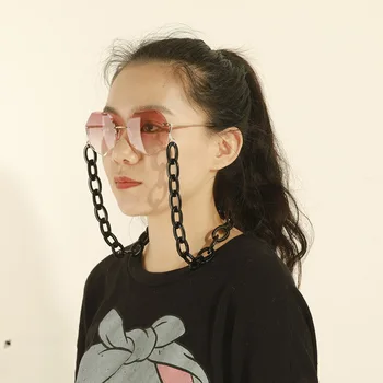 EUEAVAN 5pcs Moda Hiperbolični Elipse Akril Sunglass Verige Obravnavi Očala Verige Vrvica za opaljivanje tega Verige za Masko Dodatki