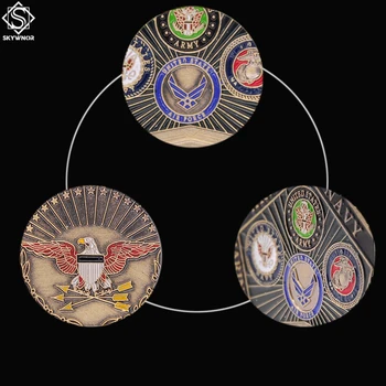 5PCS ZDA Ministrstvo Za Obrambo Pentagon Mornarice Amy Marine Corps Air Force Vojaške Družine Izziv Colorized Kovanec