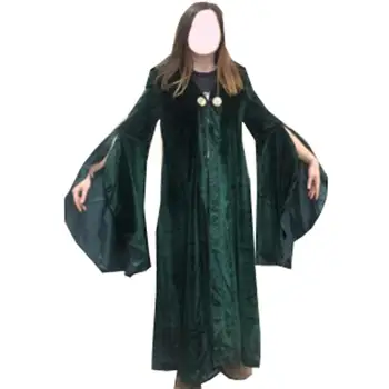 2020 Profesorica Minerva McGonagall Cosplay Kostum Obleko z Zelenimi Cape Žamet Vlogo Igrajo Plašč Halloween Carnival