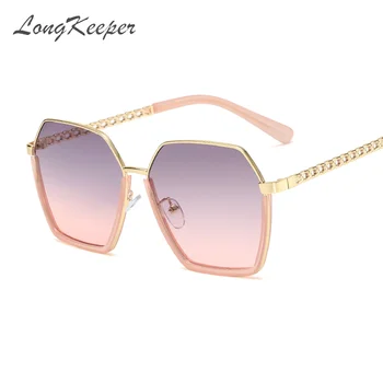 LongKeeper Parcelo, Retro Zlata, Črna sončna Očala Ženske sončna Očala Kovinsko Plastična Očala UV400 oculos feminino