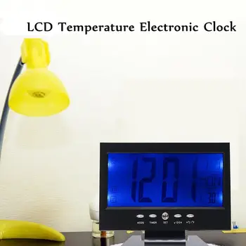 Elektronski LCD Temperatura Vlažnost Ura Digitalni Termometer, Higrometer