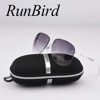 RunBird Modna Sončna Očala Ženske Priljubljenih Blagovnih Znamk, Oblikovanje Semi-Rimle Luksuzni Moških Klasična Očala Za Sonce Z Izvirno Primeru R045