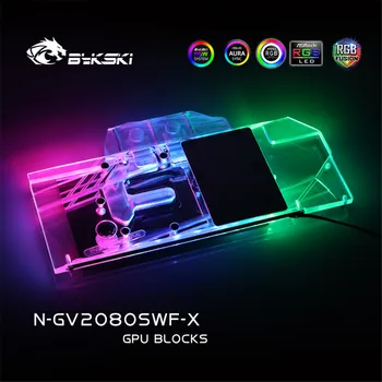 Bykski GPU Vode Blok Polno Zajetje Blok Za Gigabyte RTX2080/2070 Super WINDFORCE VGA Watercooler Heatsink RGB N-GV2080SWF-X