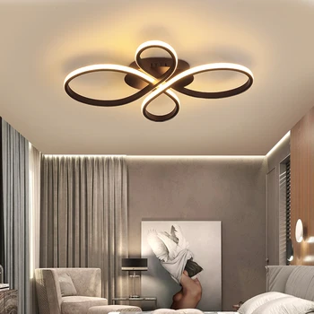 Sodobni LED lestenec za dnevno sobo, spalnica, jedilnica študija bela rjava aluminija stropni lestenec razsvetljavo brezplačna dostava