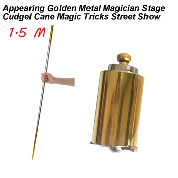 1,5 m Zlati Cudgel Kovinski čarovniških Trikov, ki se Pojavljajo Fazi Raztegljive sladkornega Trsa, Street Show Borilne Profesionalni Prenosni Čarovnik