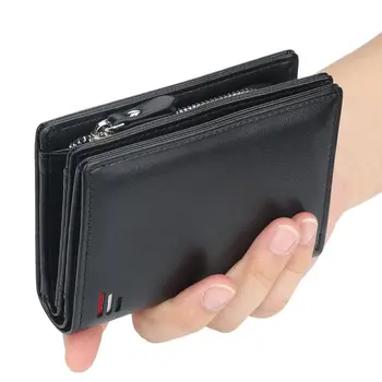 Kratek Moške denarnice moda novo kartico torbici Večfunkcijsko organ usnjena denarnica za moška denarnica z zadrgo žep za kovance