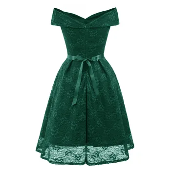 Zelena Čipke Off Ramo Družico Obleke Elegantna Obleka za Družico Kratkimi V Vratu Obleke za svate Vestido